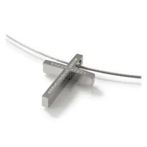 0714-03 Boccia Titanium Cross Pendant  (choose chain separately)