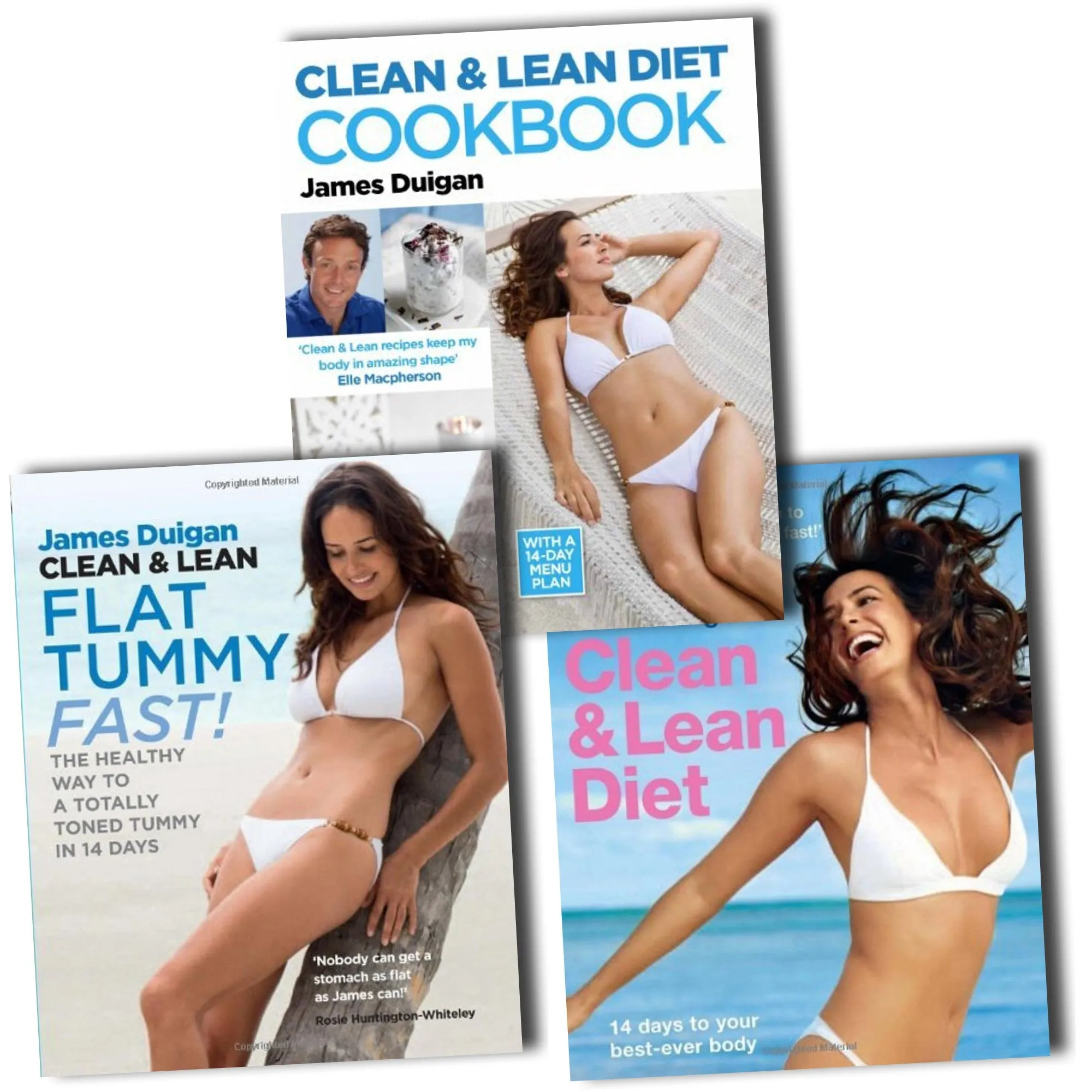 Clean & Lean Diet 3 Cookbook Collection James Duigan Set (The Clean & Lean Cookbook, Clean & Lean Flat Tummy Fast!, The Clean & Lean Diet)
