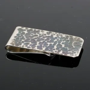 Oxidized and Hammered Sterling Silver Money Clip